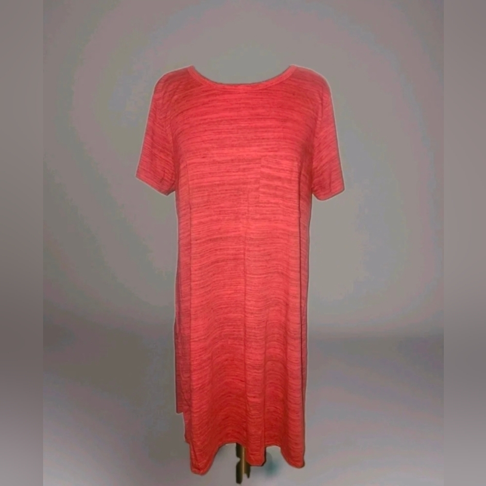 LULAROE Carly RED Lightweight High Low Swing Flowwy T Shirt Maxi Dress XL